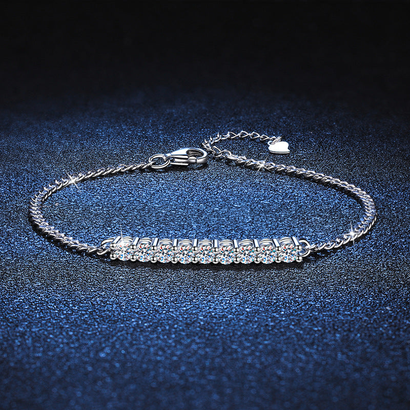 [AW]SMILING CURVE MOISSANITE BRACELET