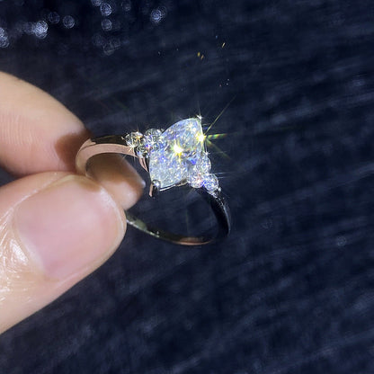 [AW]ELEGANT MARQUISE CUT MOISSANITE RING WITH SIDE ACCENTS