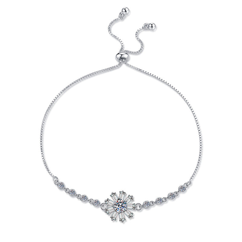 [AW]RADIANT ICY CRYSTAL SUNFLOWER MOISSANITE BRACELET