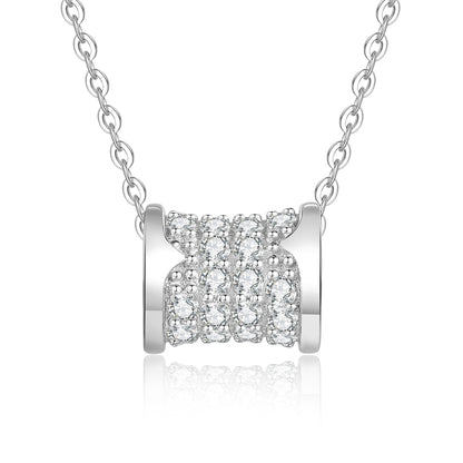 [AW]FULL-PAVE "HOURGLASS" MOISSANITE NECKLACE