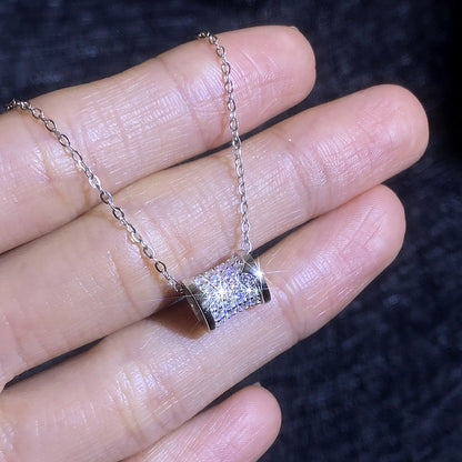 [AW]FULL-PAVE "HOURGLASS" MOISSANITE NECKLACE