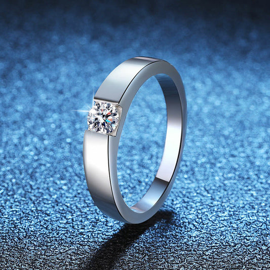 [AW]SLEEK MINIMALIST COUPLE'S MOISSANITE RING