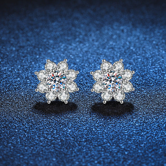 [AW]RADIANT SUNFLOWER MOISSANITE STUD EARRINGS