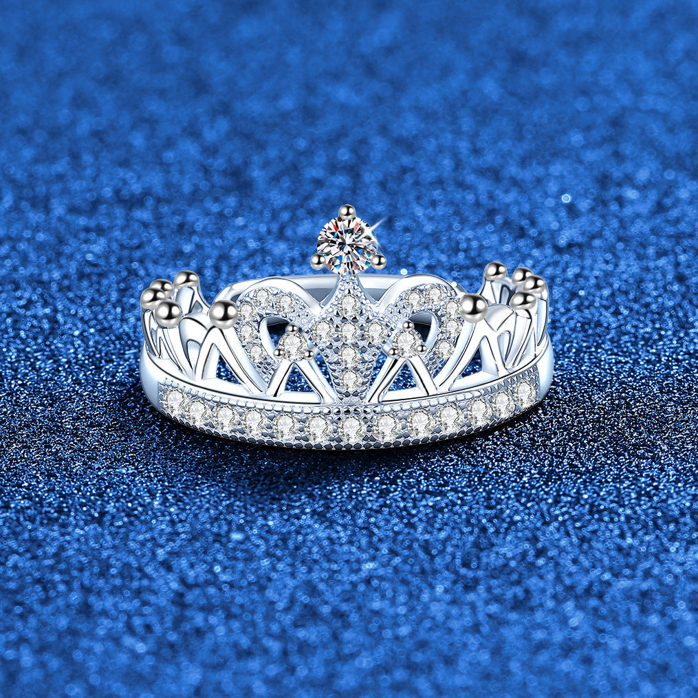 [AW]DREAMY CROWN MOISSANITE RING - 1.2CT ELEGANT PRINCESS STYLE
