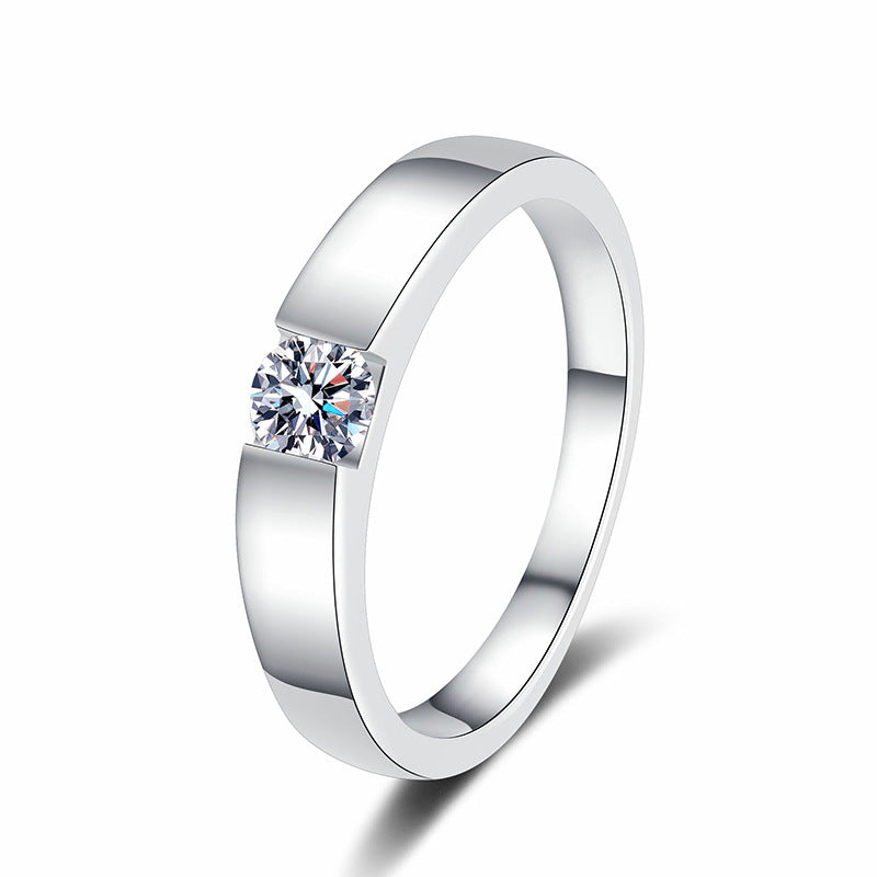 [AW]SLEEK MINIMALIST COUPLE'S MOISSANITE RING
