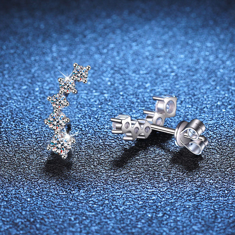 [AW]SPARKLING SMILE ARC MOISSANITE STUD EARRINGS