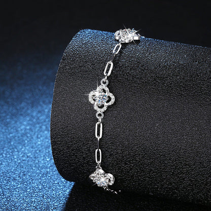 [AW]TRIPLE-CLOVER MOISSANITE BRACELET