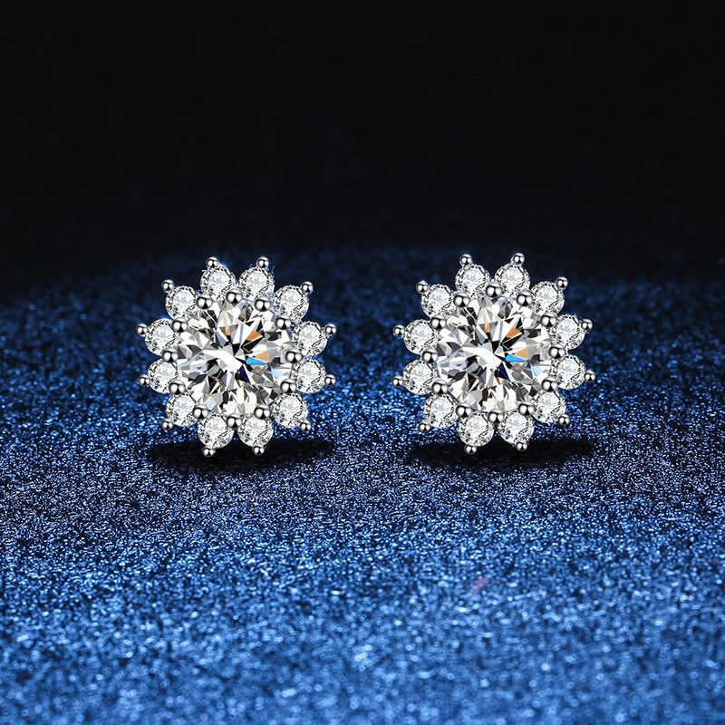 [AW]BLOOMING SUNFLOWER MOISSANITE STUD EARRINGS