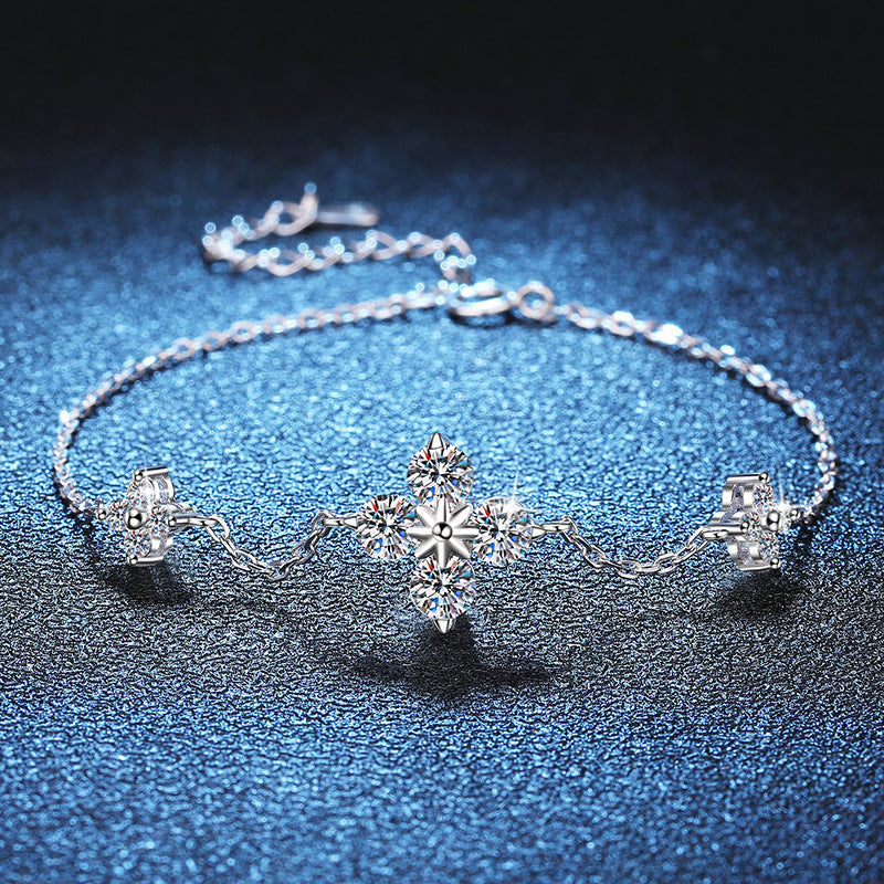 [AW]CLOVER LUCKY CHARM MOISSANITE BRACELET