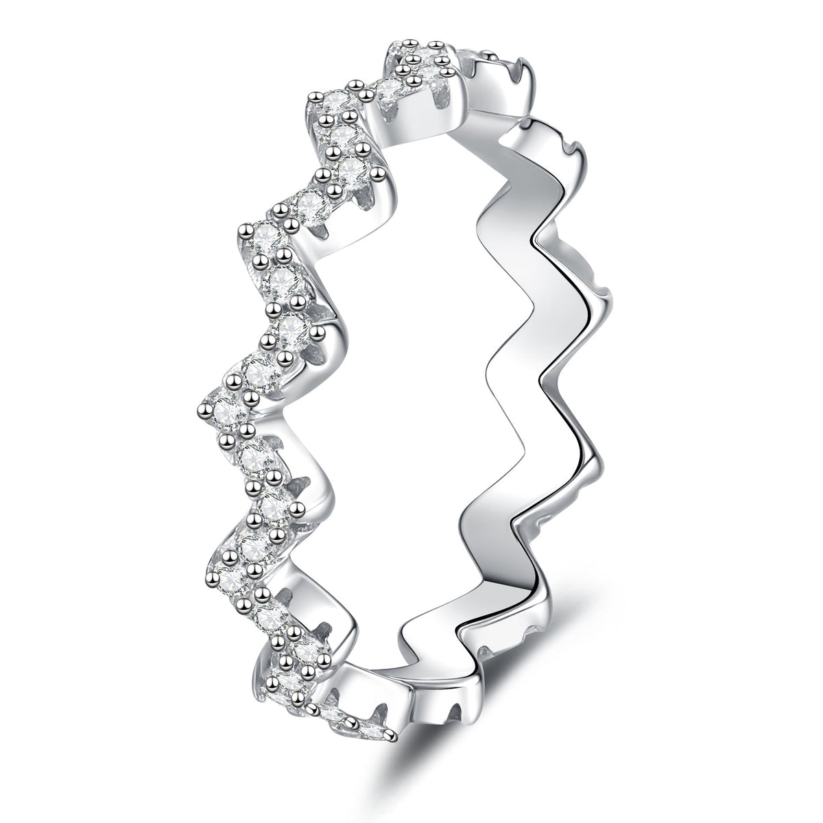 [AW]CHIC WAVY MOISSANITE ETERNITY RING