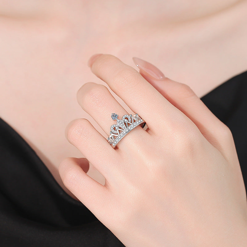 [AW]DREAMY CROWN MOISSANITE RING - 1.2CT ELEGANT PRINCESS STYLE