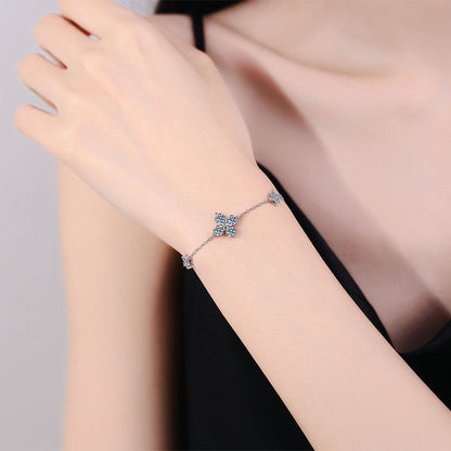 [AW]CLOVER LUCKY CHARM MOISSANITE BRACELET