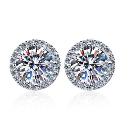 [AW]CLASSIC 4-PRONG ROUND MOISSANITE STUD EARRINGS
