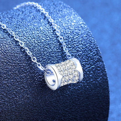 [AW]FULL-PAVE "HOURGLASS" MOISSANITE NECKLACE