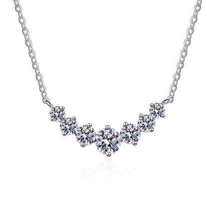 [AW]MINIMALIST CURVED SMILE MOISSANITE NECKLACE