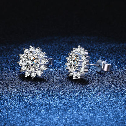 [AW]BLOOMING SUNFLOWER MOISSANITE STUD EARRINGS