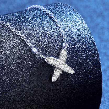 [AW]MODERN X-SHAPE PAVÉ MOISSANITE NECKLACE