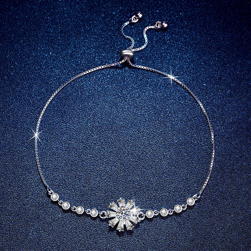 [AW]RADIANT ICY CRYSTAL SUNFLOWER MOISSANITE BRACELET