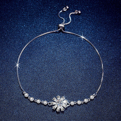 [AW]RADIANT ICY CRYSTAL SUNFLOWER MOISSANITE BRACELET