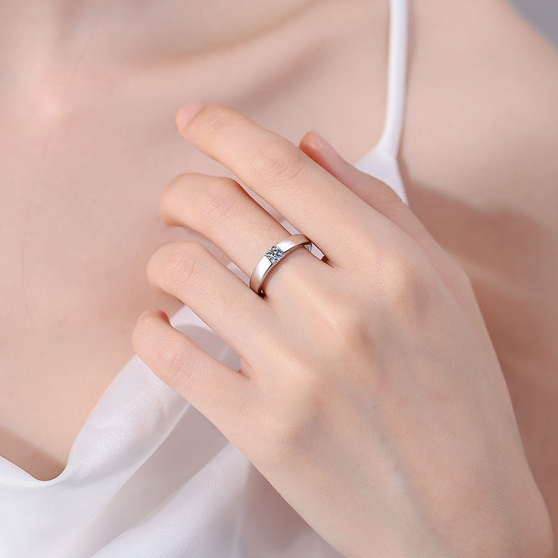 [AW]SLEEK MINIMALIST COUPLE'S MOISSANITE RING