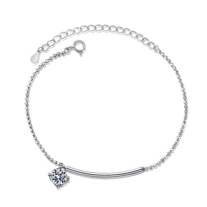 [AW]ELEGANT HALF-MOON CURVE MOISSANITE BRACELET