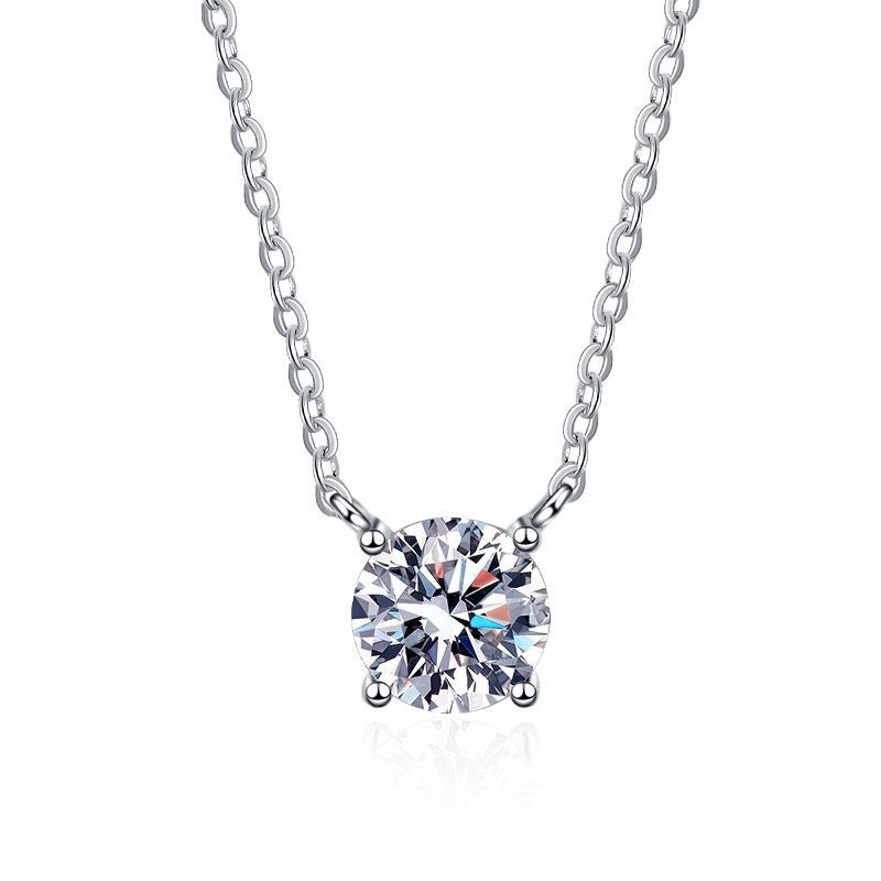 [AW]CLASSIC FOUR-PRONG SOLITAIRE MOISSANITE NECKLACE