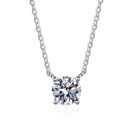 [AW]CLASSIC FOUR-PRONG SOLITAIRE MOISSANITE NECKLACE