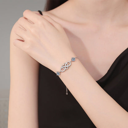 [AW]DOUBLE-STONE "LOVE LINK" MOISSANITE BRACELET