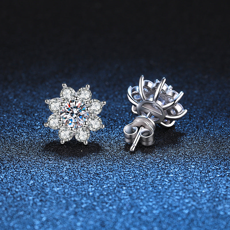 [AW]RADIANT SUNFLOWER MOISSANITE STUD EARRINGS
