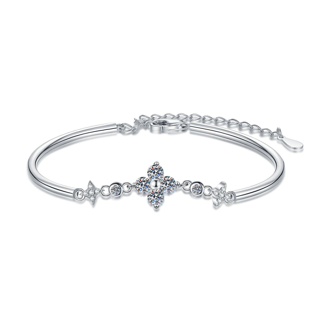 [AW]CLOVER & TWIN-STAR MOISSANITE BRACELET