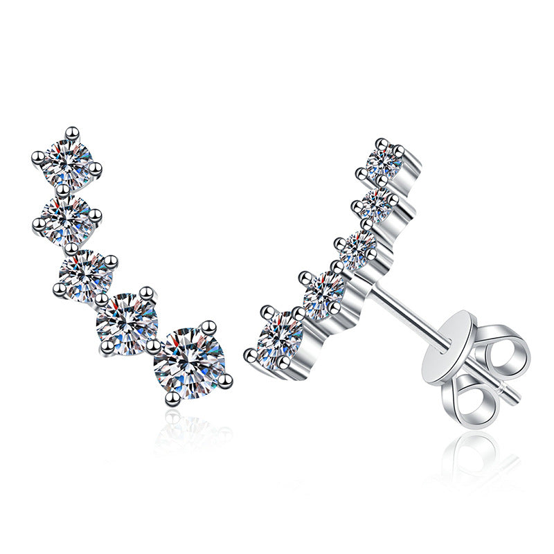 [AW]SPARKLING SMILE ARC MOISSANITE STUD EARRINGS