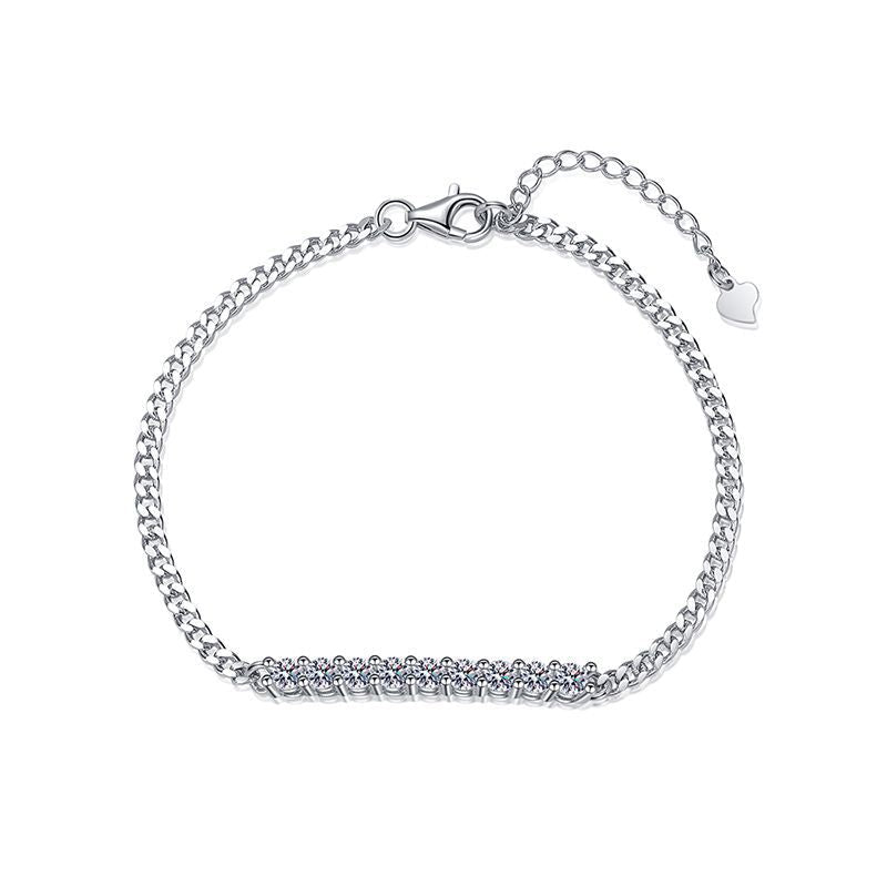 [AW]SMILING CURVE MOISSANITE BRACELET