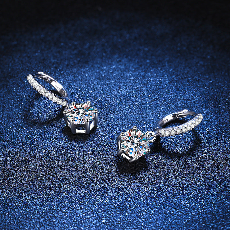 [AW]CLASSIC 6-PRONG MOISSANITE DROP EARRINGS