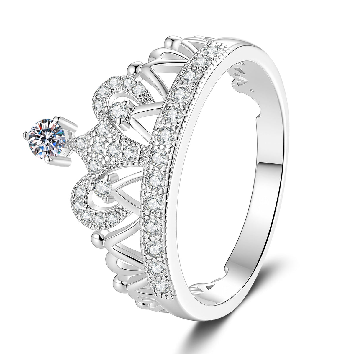 [AW]DREAMY CROWN MOISSANITE RING - 1.2CT ELEGANT PRINCESS STYLE