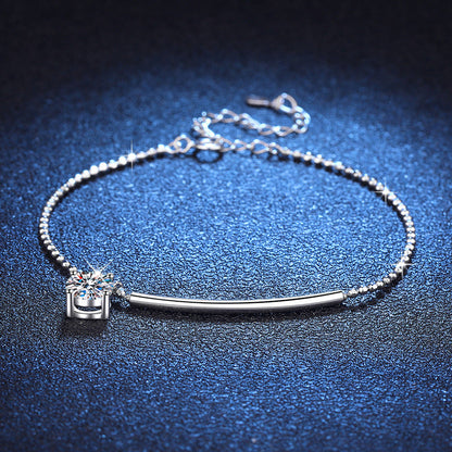 [AW]ELEGANT HALF-MOON CURVE MOISSANITE BRACELET