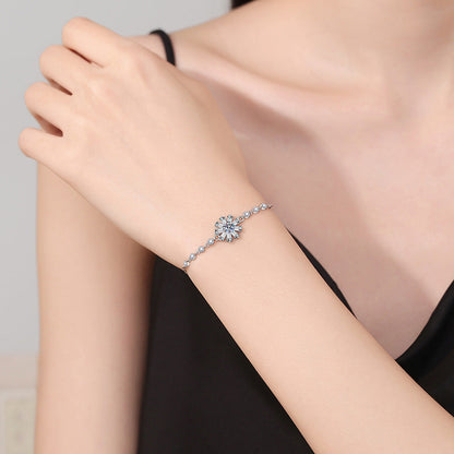 [AW]RADIANT ICY CRYSTAL SUNFLOWER MOISSANITE BRACELET