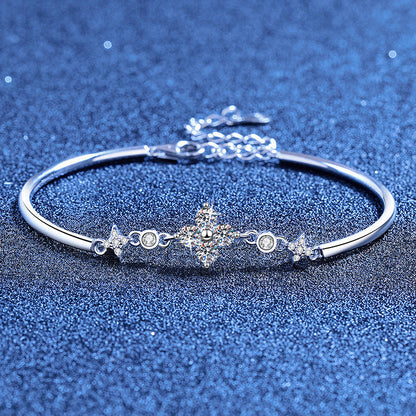 [AW]CLOVER & TWIN-STAR MOISSANITE BRACELET