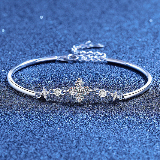 [AW]CLOVER & TWIN-STAR MOISSANITE BRACELET