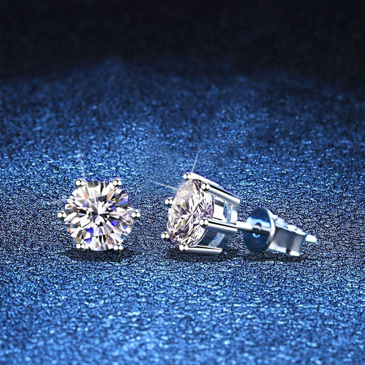 [AW]SIX-PRONG MOISSANITE EARRINGS