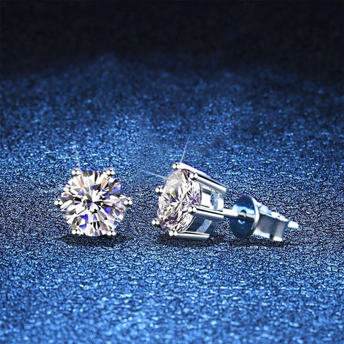 [AW]SIX-PRONG MOISSANITE EARRINGS