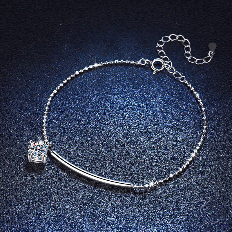 [AW]ELEGANT HALF-MOON CURVE MOISSANITE BRACELET