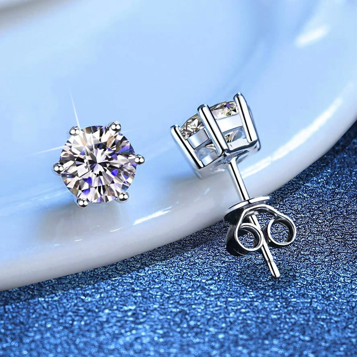 [AW]SIX-PRONG MOISSANITE EARRINGS