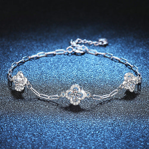 [AW]TRIPLE-CLOVER MOISSANITE BRACELET