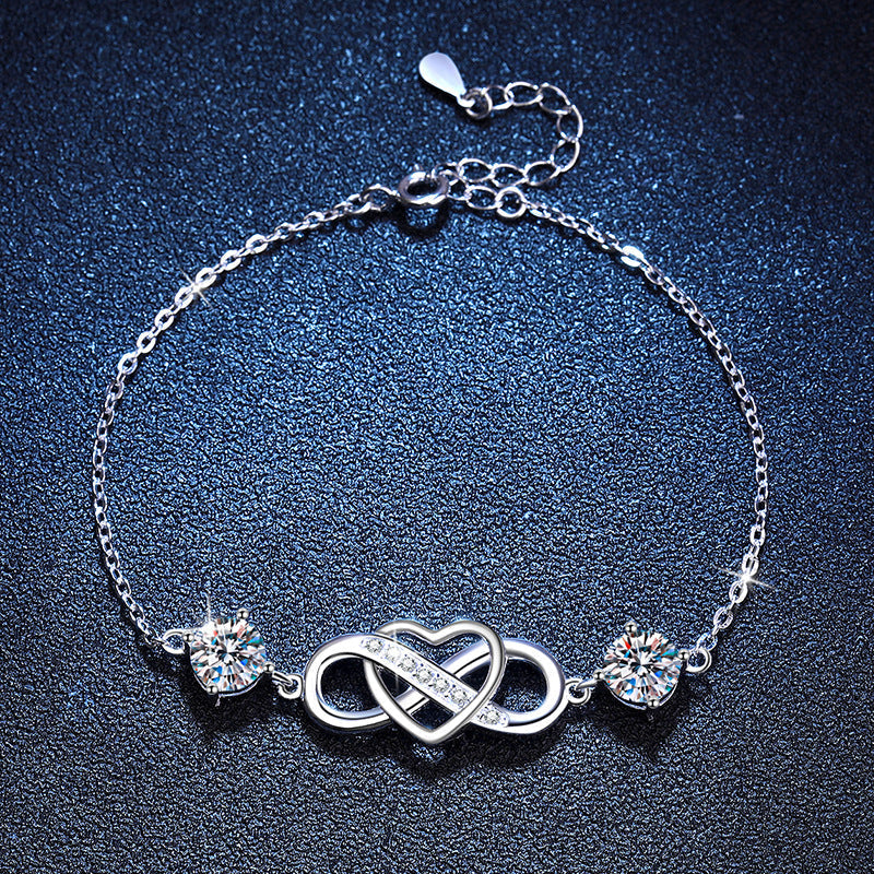 [AW]DOUBLE-STONE "LOVE LINK" MOISSANITE BRACELET