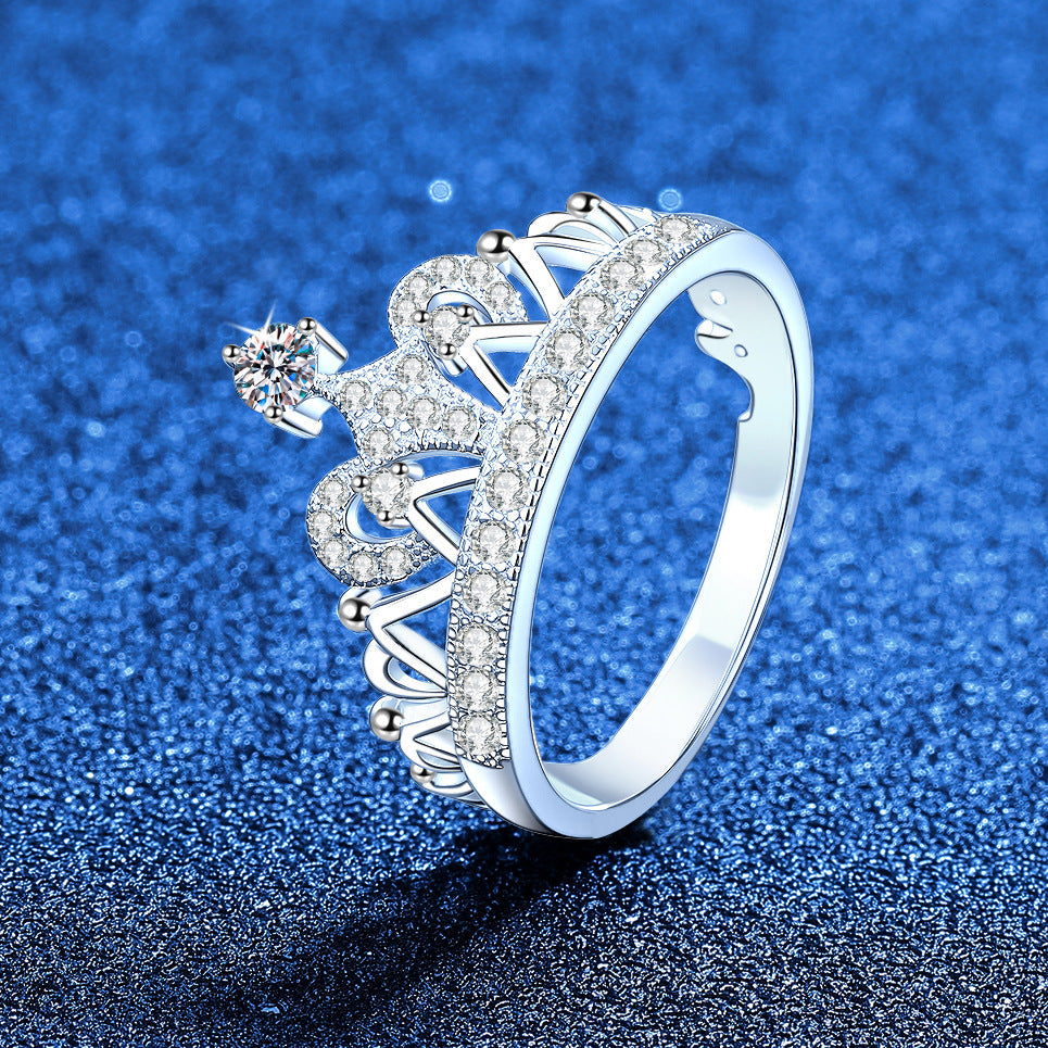 [AW]DREAMY CROWN MOISSANITE RING - 1.2CT ELEGANT PRINCESS STYLE