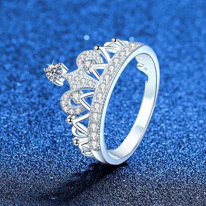 [AW]DREAMY CROWN MOISSANITE RING - 1.2CT ELEGANT PRINCESS STYLE