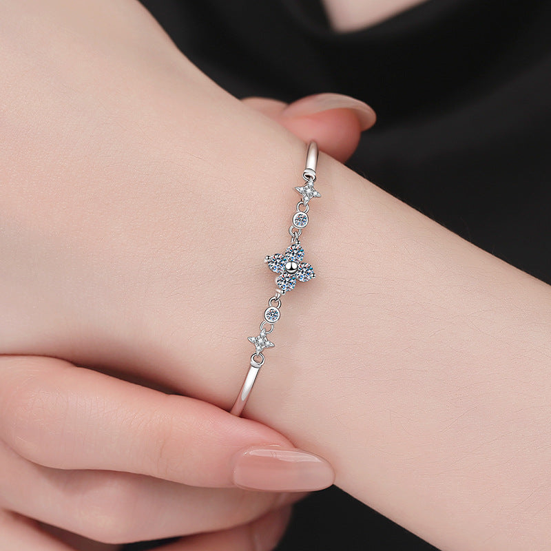 [AW]CLOVER & TWIN-STAR MOISSANITE BRACELET