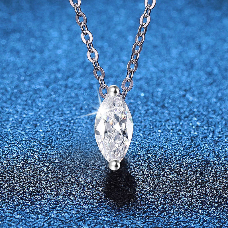 [AW]SOPHISTICATED MARQUISE-CUT MOISSANITE PENDANT NECKLACE