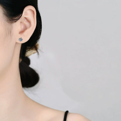 [AW]SIX-PRONG MOISSANITE EARRINGS