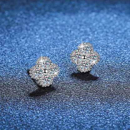 [AW]ELEGANT FOUR-LEAF CLOVER MOISSANITE STUD EARRINGS